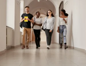 Young adults walking together promoting International Day for Liver Health Awareness and healthy living